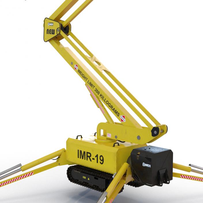 Telescopic Boom Lift Yellow Rigged 3D model