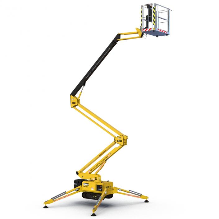 Telescopic Boom Lift Yellow Rigged 3D model