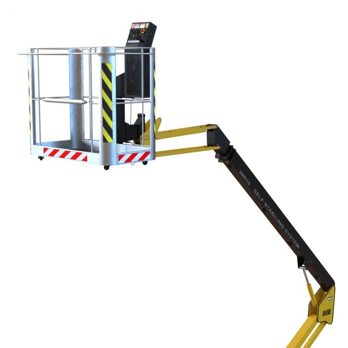 Telescopic Boom Lift Yellow Rigged 3D model