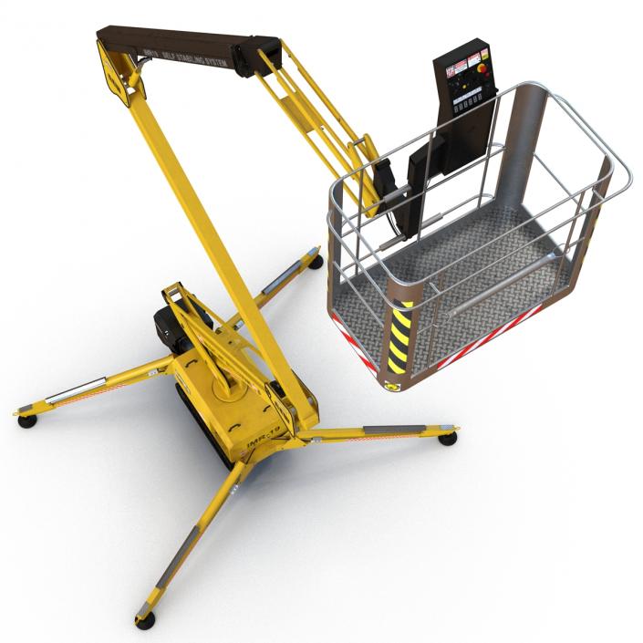 Telescopic Boom Lift Yellow Rigged 3D model