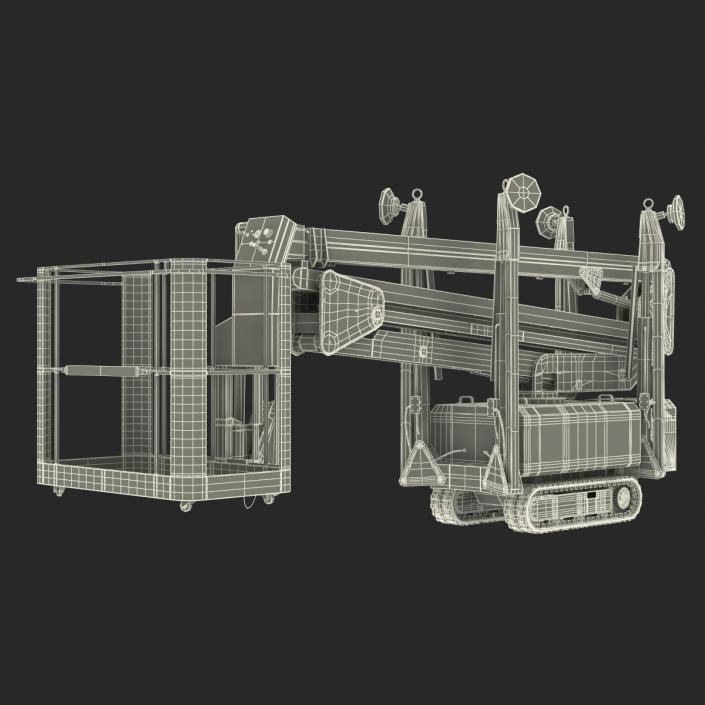 Telescopic Boom Lift Yellow Rigged 3D model