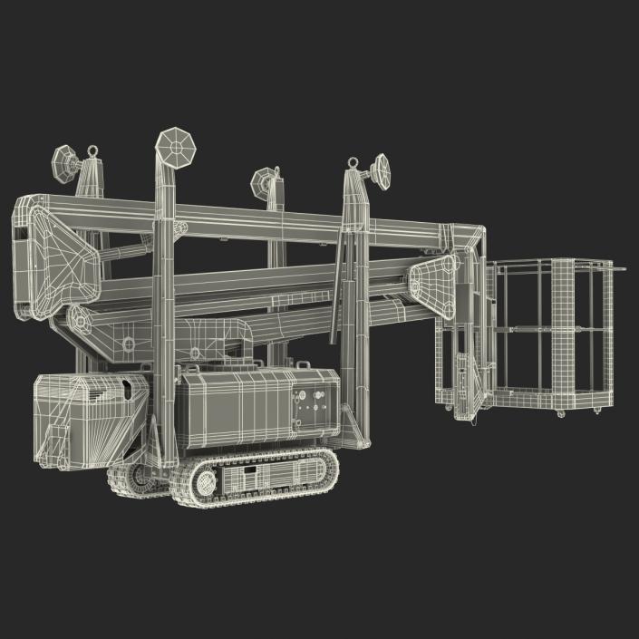 Telescopic Boom Lift Yellow Rigged 3D model