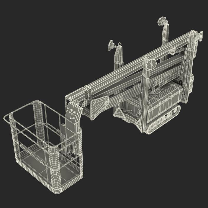 Telescopic Boom Lift Yellow Rigged 3D model