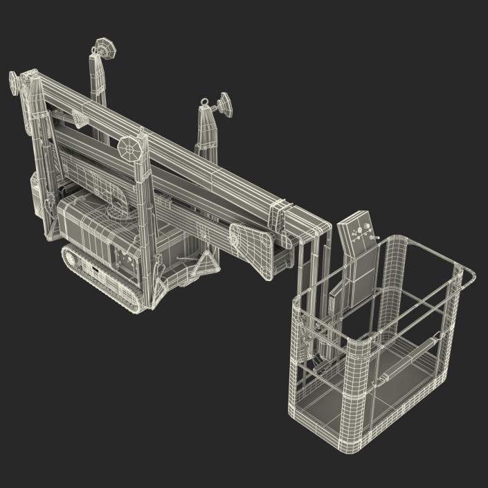 Telescopic Boom Lift Yellow Rigged 3D model