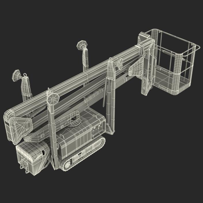 Telescopic Boom Lift Yellow Rigged 3D model