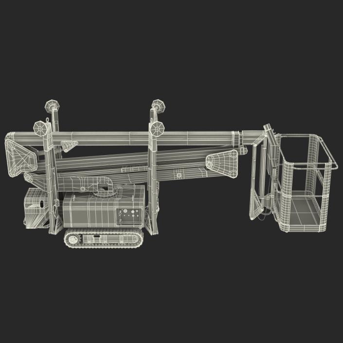 Telescopic Boom Lift Yellow Rigged 3D model