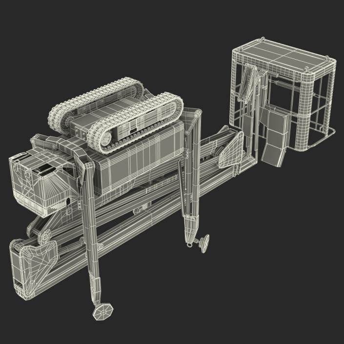 Telescopic Boom Lift Yellow Rigged 3D model