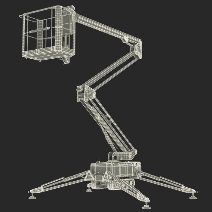 Telescopic Boom Lift Yellow Rigged 3D model