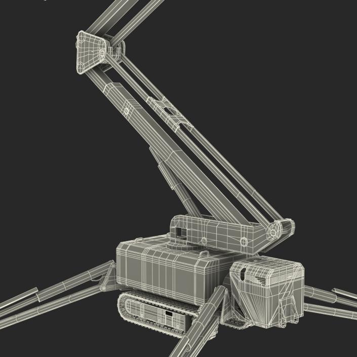 Telescopic Boom Lift Yellow Rigged 3D model