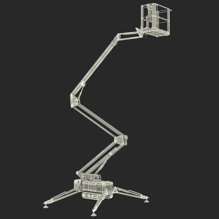 Telescopic Boom Lift Yellow Rigged 3D model