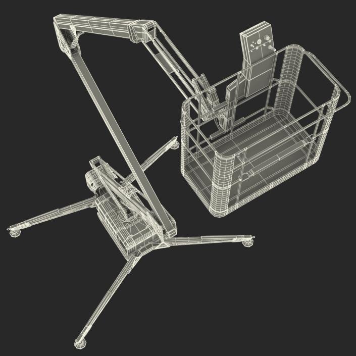 Telescopic Boom Lift Yellow Rigged 3D model