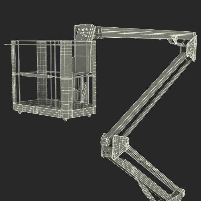 Telescopic Boom Lift Yellow Rigged 3D model