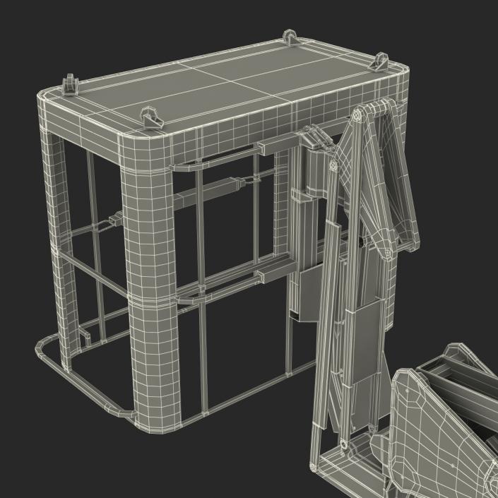 Telescopic Boom Lift Yellow Rigged 3D model