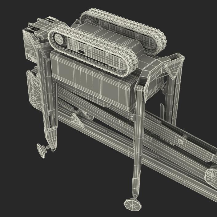 Telescopic Boom Lift Yellow Rigged 3D model