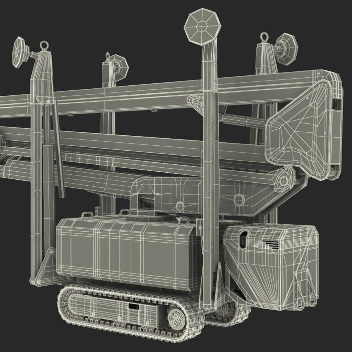 Telescopic Boom Lift Yellow Rigged 3D model