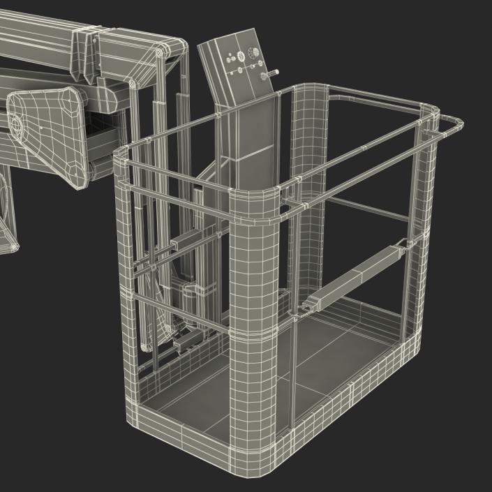 Telescopic Boom Lift Yellow Rigged 3D model