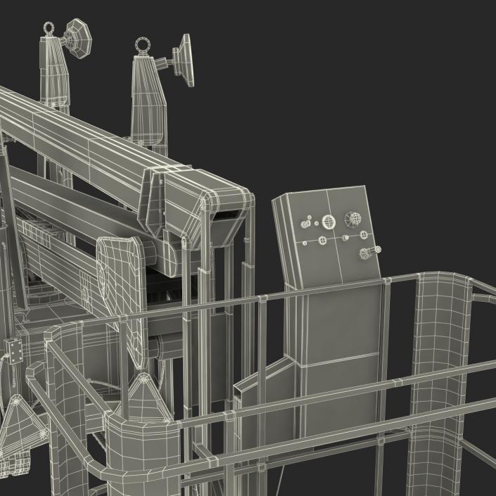 Telescopic Boom Lift Yellow Rigged 3D model