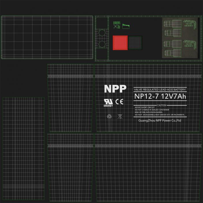 3D model 12 Volt Battery