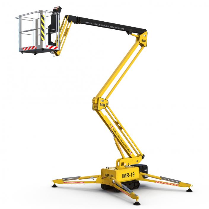 Telescopic Boom Lift Yellow 3D