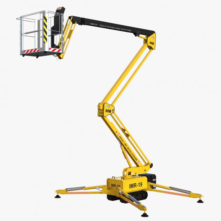 Telescopic Boom Lift Yellow 3D