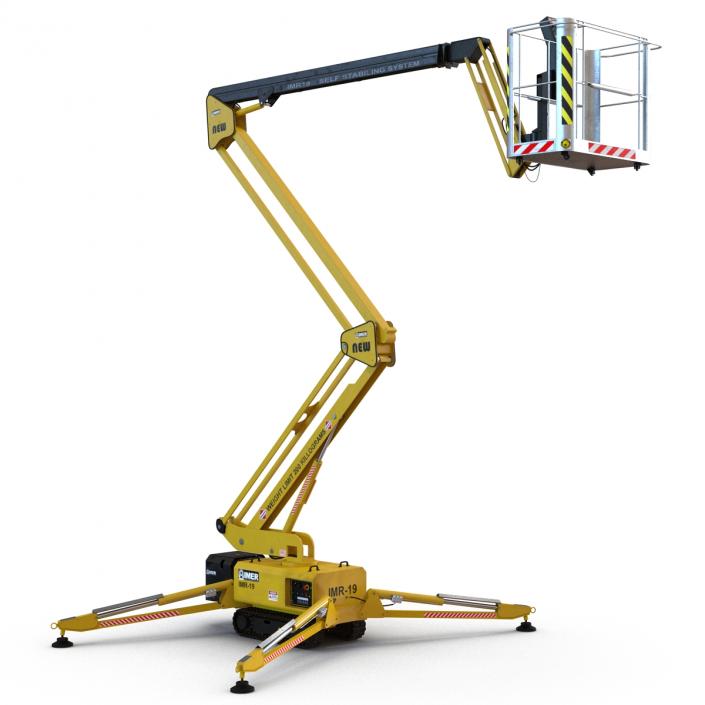 Telescopic Boom Lift Yellow 3D