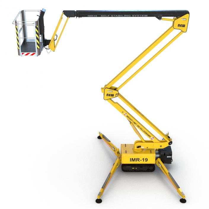 Telescopic Boom Lift Yellow 3D