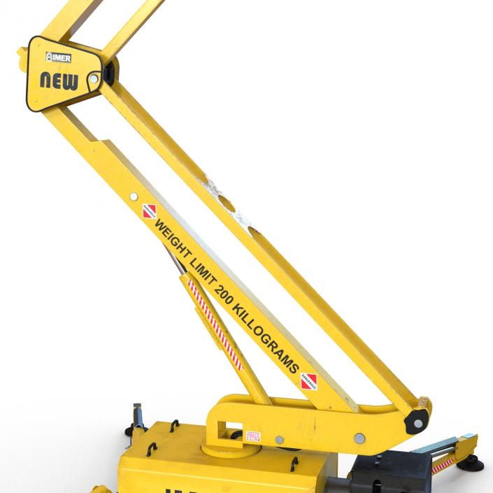 Telescopic Boom Lift Yellow 3D