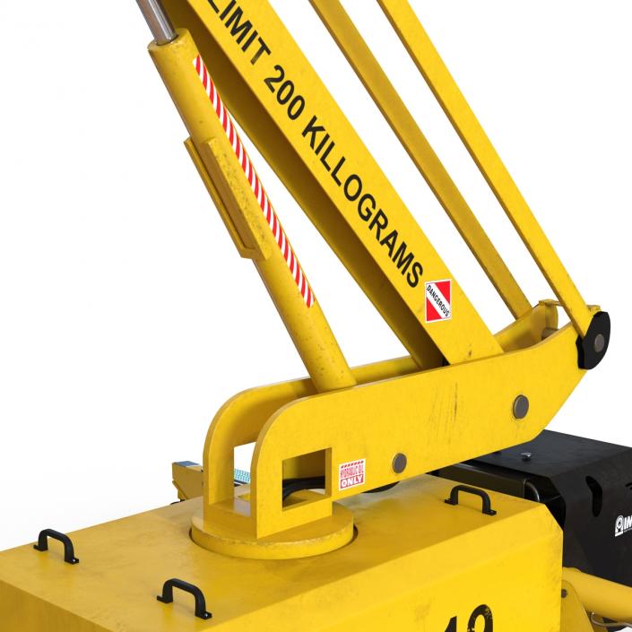 Telescopic Boom Lift Yellow 3D