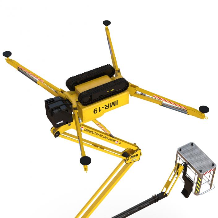 Telescopic Boom Lift Yellow 3D