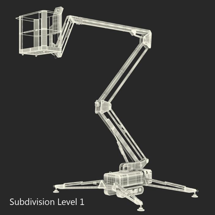 Telescopic Boom Lift Yellow 3D