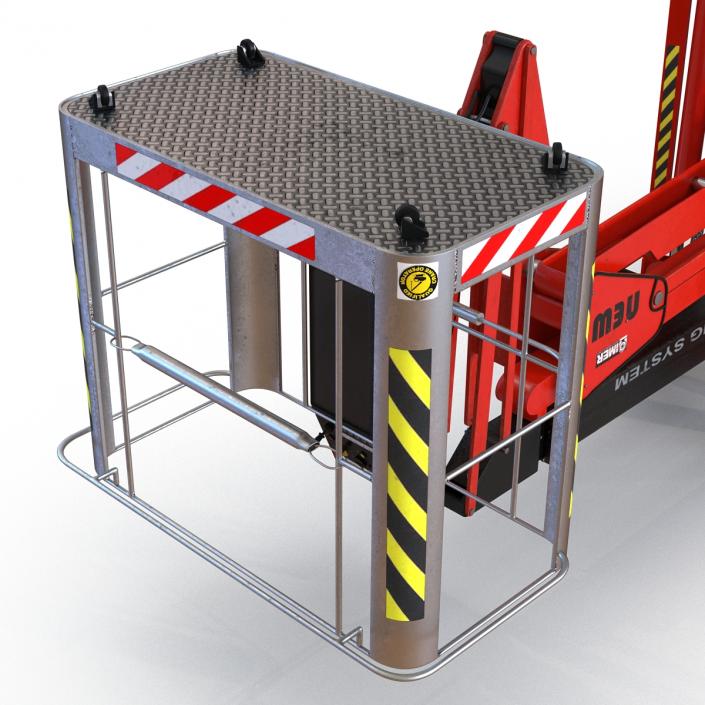 3D Telescopic Boom Lift Red Rigged