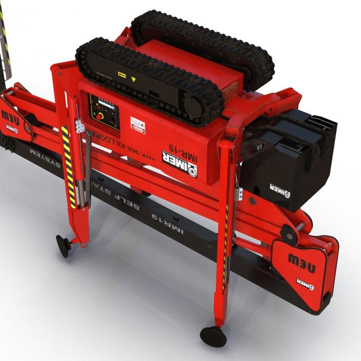 3D Telescopic Boom Lift Red Rigged