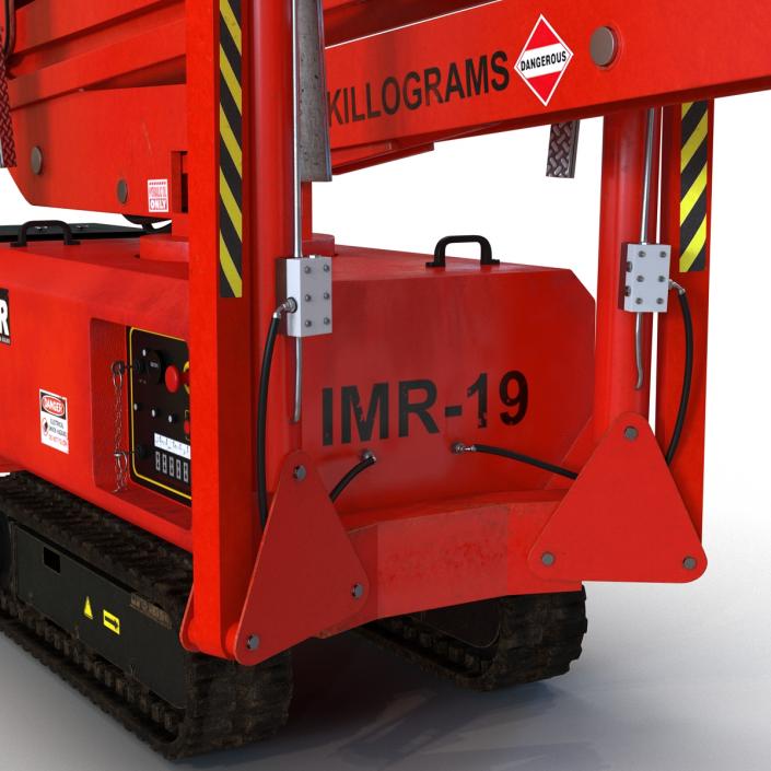 3D Telescopic Boom Lift Red Rigged