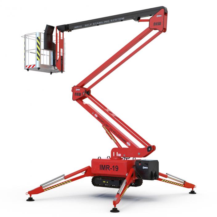 3D Telescopic Boom Lift Red Rigged