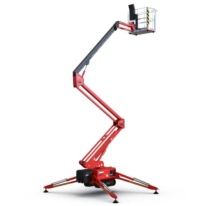 3D Telescopic Boom Lift Red Rigged