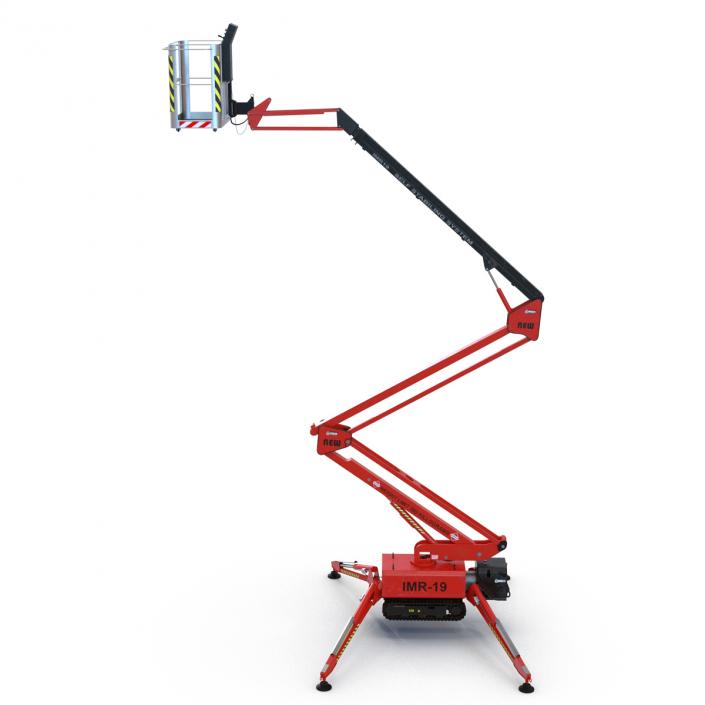 3D Telescopic Boom Lift Red Rigged