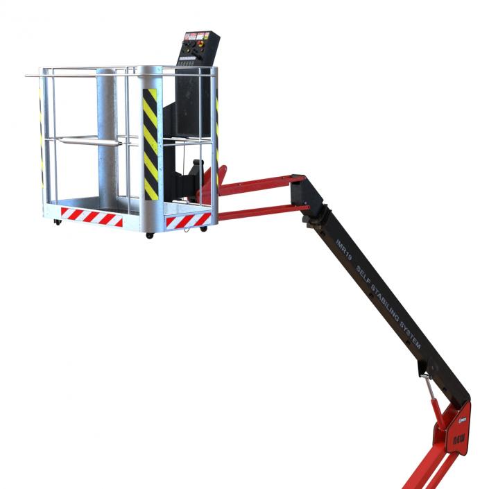 3D Telescopic Boom Lift Red Rigged