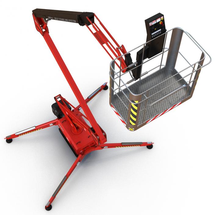 3D Telescopic Boom Lift Red Rigged