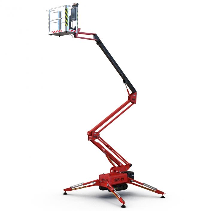 3D Telescopic Boom Lift Red Rigged