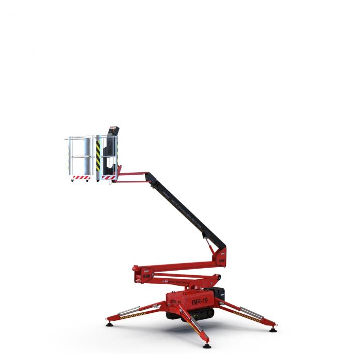 3D Telescopic Boom Lift Red Rigged