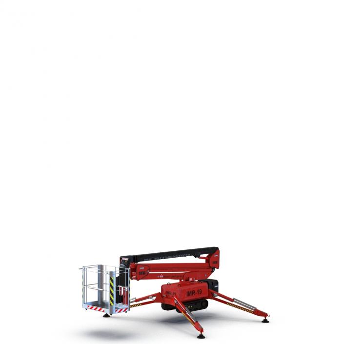 3D Telescopic Boom Lift Red Rigged