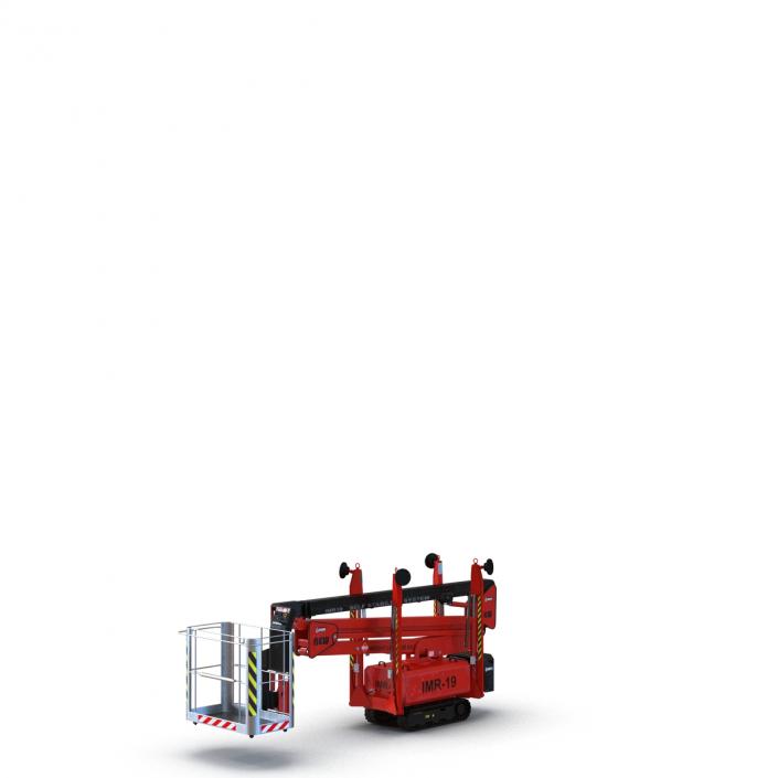 3D Telescopic Boom Lift Red Rigged