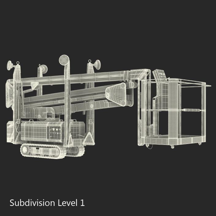 3D Telescopic Boom Lift Red Rigged