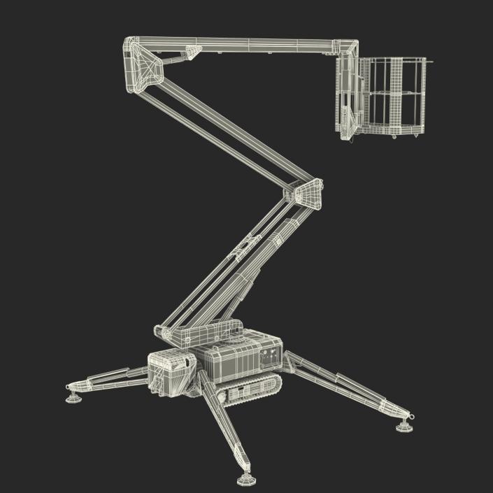 3D Telescopic Boom Lift Red Rigged