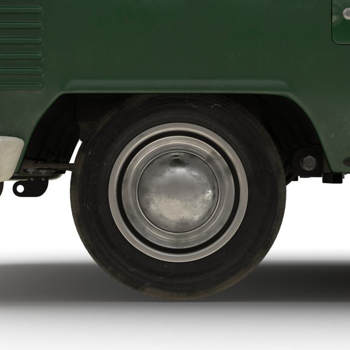 Volkswagen Type 2 Double Cab Pick Up Green 3D