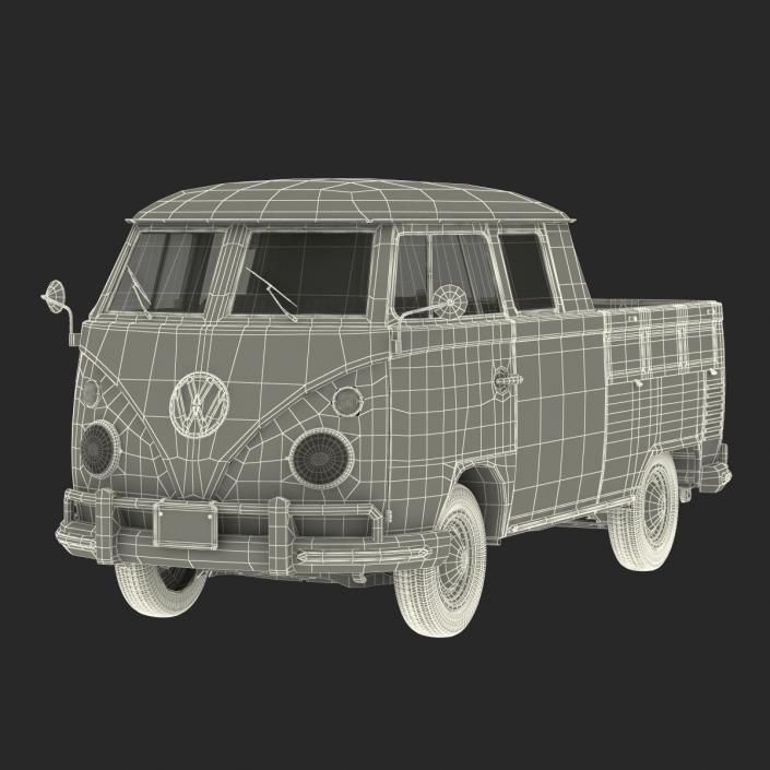 Volkswagen Type 2 Double Cab Pick Up Green 3D