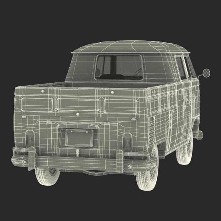 Volkswagen Type 2 Double Cab Pick Up Green 3D