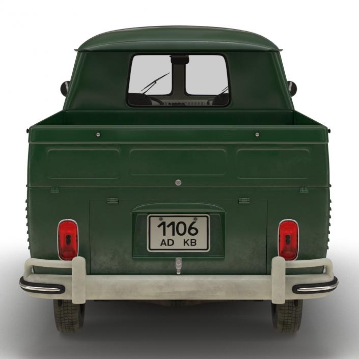 Volkswagen Type 2 Double Cab Pick Up Green 2 3D model