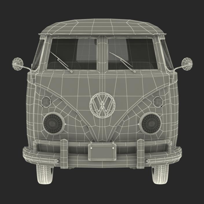 Volkswagen Type 2 Double Cab Pick Up Green 2 3D model