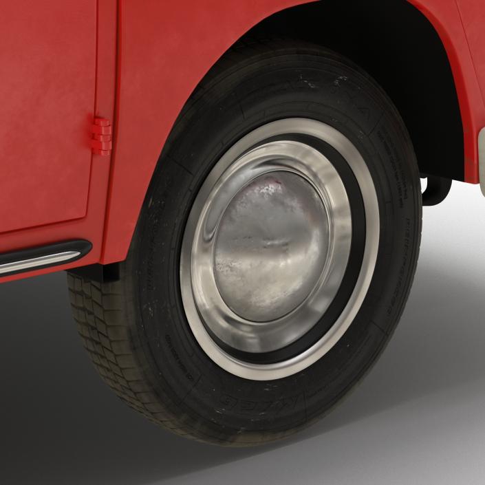 3D model Volkswagen Type 2 Double Cab Pick Up Red